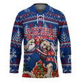 Personalized Western Bulldogs Football Christmas Hockey Jersey Australian Football Mascot - Ugly Xmas Pattern Festive