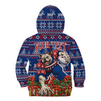 Personalized Western Bulldogs Football Christmas Kid Hoodie Australian Football Mascot - Ugly Xmas Pattern Festive