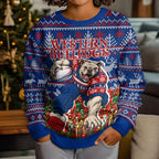 Personalized Western Bulldogs Football Christmas Kid Ugly Christmas Sweater Australian Football Mascot - Ugly Xmas Pattern Festive