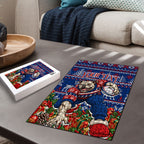 Personalized Western Bulldogs Football Christmas Puzzle Australian Football Mascot - Ugly Xmas Pattern Festive