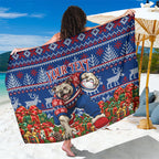 Personalized Western Bulldogs Football Christmas Sarong Australian Football Mascot - Ugly Xmas Pattern Festive