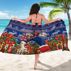Personalized Western Bulldogs Football Christmas Sarong Australian Football Mascot - Ugly Xmas Pattern Festive