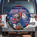 Personalized Western Bulldogs Football Christmas Spare Tire Cover Australian Football Mascot - Ugly Xmas Pattern Festive