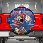 Personalized Western Bulldogs Football Christmas Spare Tire Cover Australian Football Mascot - Ugly Xmas Pattern Festive