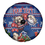 Personalized Western Bulldogs Football Christmas Spare Tire Cover Australian Football Mascot - Ugly Xmas Pattern Festive