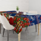 Personalized Western Bulldogs Football Christmas Tablecloth Australian Football Mascot - Ugly Xmas Pattern Festive