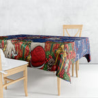 Personalized Western Bulldogs Football Christmas Tablecloth Australian Football Mascot - Ugly Xmas Pattern Festive
