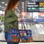 Personalized Western Bulldogs Football Christmas Travel Bag Australian Football Mascot - Ugly Xmas Pattern Festive