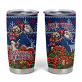 Personalized Western Bulldogs Football Christmas Tumbler Cup Australian Football Mascot - Ugly Xmas Pattern Festive