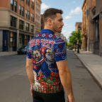 Personalized Western Bulldogs Football Christmas Zipper Polo Shirt Australian Football Mascot - Ugly Xmas Pattern Festive