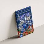 Personalized North Melbourne Football Christmas Canvas Wall Art Australian Football Mascot - Ugly Xmas Pattern Festive