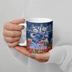 Personalized North Melbourne Football Christmas Ceramic Mug Australian Football Mascot - Ugly Xmas Pattern Festive