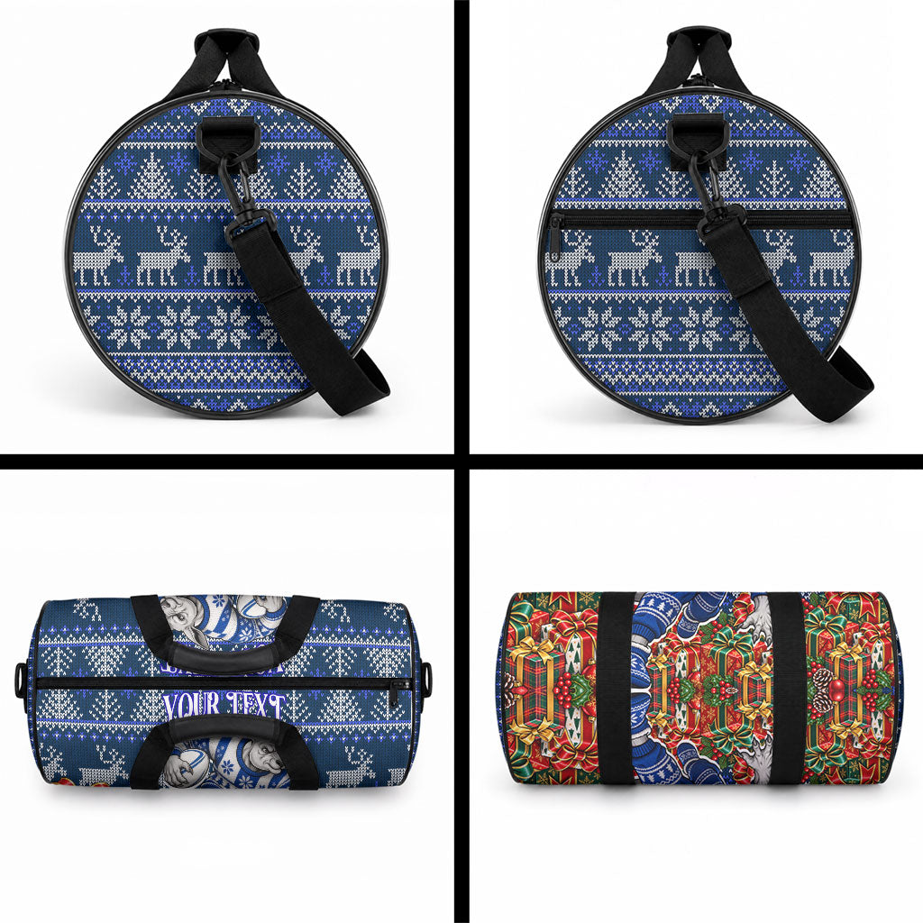 Personalized North Melbourne Football Christmas Duffle Bag Australian Football Mascot - Ugly Xmas Pattern Festive