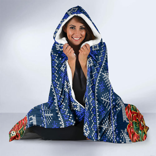 Personalized North Melbourne Football Christmas Hooded Blanket Australian Football Mascot - Ugly Xmas Pattern Festive