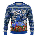 Personalized North Melbourne Football Christmas Ugly Christmas Sweater Australian Football Mascot - Ugly Xmas Pattern Festive