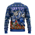 Personalized North Melbourne Football Christmas Ugly Christmas Sweater Australian Football Mascot - Ugly Xmas Pattern Festive