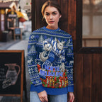 Personalized North Melbourne Football Christmas Ugly Christmas Sweater Australian Football Mascot - Ugly Xmas Pattern Festive