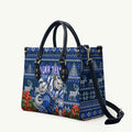Personalized North Melbourne Football Christmas Leather Bag Australian Football Mascot - Ugly Xmas Pattern Festive