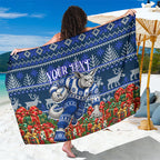 Personalized North Melbourne Football Christmas Sarong Australian Football Mascot - Ugly Xmas Pattern Festive