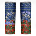 Personalized North Melbourne Football Christmas Skinny Tumbler Australian Football Mascot - Ugly Xmas Pattern Festive