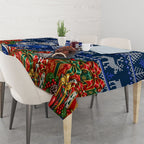Personalized North Melbourne Football Christmas Tablecloth Australian Football Mascot - Ugly Xmas Pattern Festive
