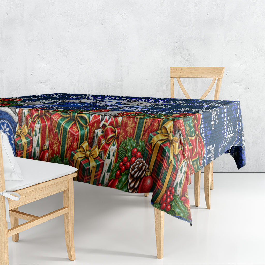 Personalized North Melbourne Football Christmas Tablecloth Australian Football Mascot - Ugly Xmas Pattern Festive