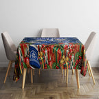 Personalized North Melbourne Football Christmas Tablecloth Australian Football Mascot - Ugly Xmas Pattern Festive