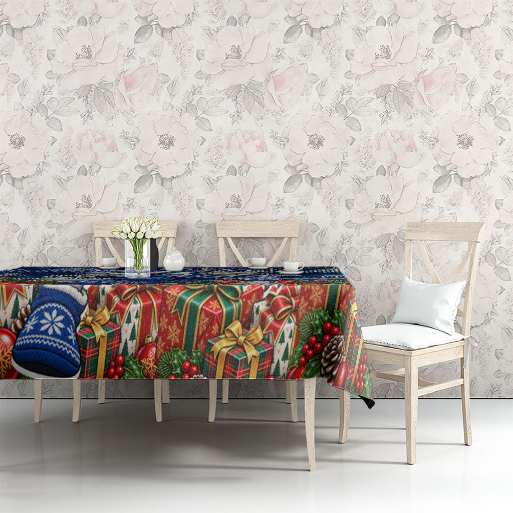 Personalized North Melbourne Football Christmas Tablecloth Australian Football Mascot - Ugly Xmas Pattern Festive