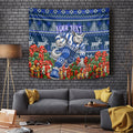 Personalized North Melbourne Football Christmas Tapestry Australian Football Mascot - Ugly Xmas Pattern Festive