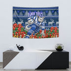 Personalized North Melbourne Football Christmas Tapestry Australian Football Mascot - Ugly Xmas Pattern Festive