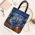 Personalized North Melbourne Football Christmas Tote Bag Australian Football Mascot - Ugly Xmas Pattern Festive