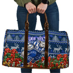 Personalized North Melbourne Football Christmas Travel Bag Australian Football Mascot - Ugly Xmas Pattern Festive