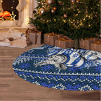 North Melbourne Football Christmas Tree Skirt Australian Football Mascot - Ugly Xmas Pattern Festive