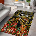 Personalized Richmond Tigers Football Christmas Area Rug Australian Football Mascot - Ugly Xmas Pattern Festive