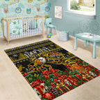 Personalized Richmond Tigers Football Christmas Area Rug Australian Football Mascot - Ugly Xmas Pattern Festive
