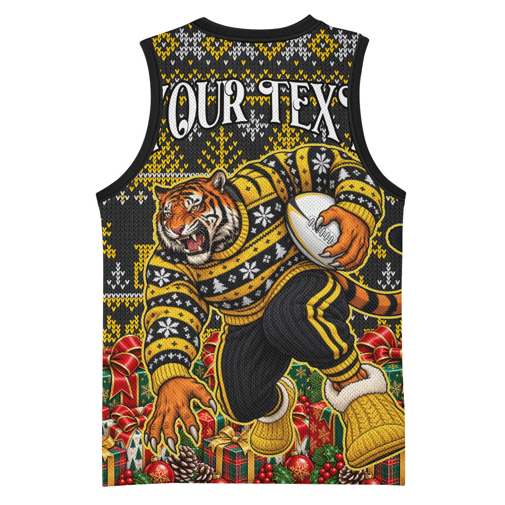 Personalized Richmond Tigers Football Christmas Basketball Jersey Australian Football Mascot - Ugly Xmas Pattern Festive