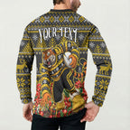 Personalized Richmond Tigers Football Christmas Button Sweatshirt Australian Football Mascot - Ugly Xmas Pattern Festive