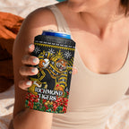 Personalized Richmond Tigers Football Christmas 4 in 1 Can Cooler Tumbler Australian Football Mascot - Ugly Xmas Pattern Festive