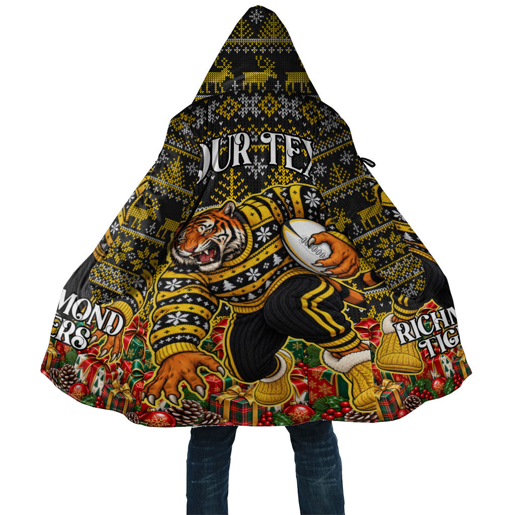 Personalized Richmond Tigers Football Christmas Cloak Australian Football Mascot - Ugly Xmas Pattern Festive
