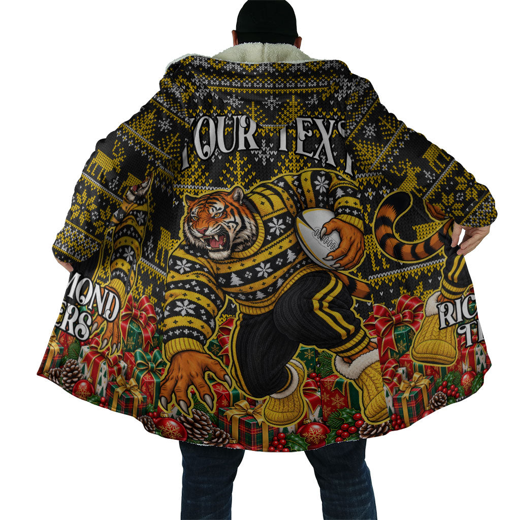 Personalized Richmond Tigers Football Christmas Cloak Australian Football Mascot - Ugly Xmas Pattern Festive