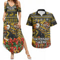 Personalized Richmond Tigers Football Christmas Couples Matching Summer Maxi Dress and Hawaiian Shirt Australian Football Mascot - Ugly Xmas Pattern Festive