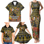 Personalized Richmond Tigers Football Christmas Family Matching Tank Maxi Dress and Hawaiian Shirt Australian Football Mascot - Ugly Xmas Pattern Festive