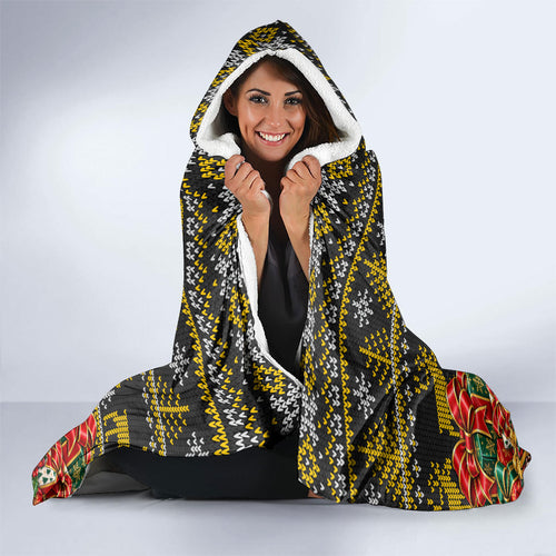 Personalized Richmond Tigers Football Christmas Hooded Blanket Australian Football Mascot - Ugly Xmas Pattern Festive