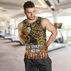 Personalized Richmond Tigers Football Christmas Men Tank Top Australian Football Mascot - Ugly Xmas Pattern Festive
