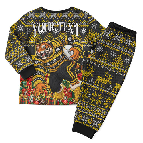 Personalized Richmond Tigers Football Christmas Pajama Set Australian Football Mascot - Ugly Xmas Pattern Festive