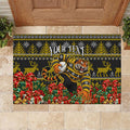 Personalized Richmond Tigers Football Christmas Rubber Doormat Australian Football Mascot - Ugly Xmas Pattern Festive