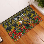 Personalized Richmond Tigers Football Christmas Rubber Doormat Australian Football Mascot - Ugly Xmas Pattern Festive