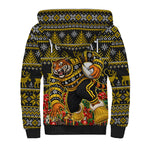 Personalized Richmond Tigers Football Christmas Sherpa Hoodie Australian Football Mascot - Ugly Xmas Pattern Festive