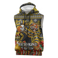 Personalized Richmond Tigers Football Christmas Sleeveless Zip Hoodie Australian Football Mascot - Ugly Xmas Pattern Festive
