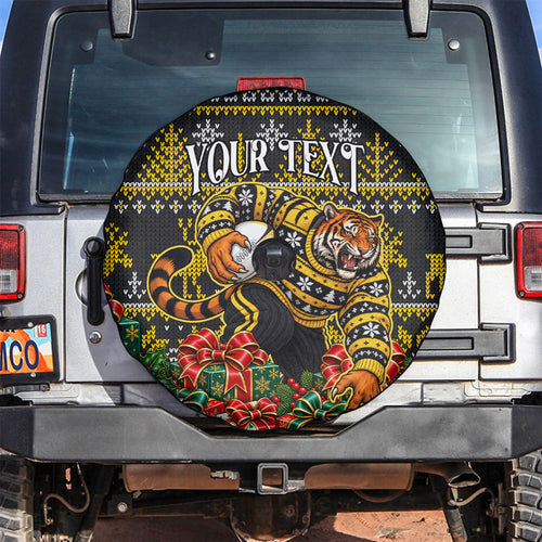 Personalized Richmond Tigers Football Christmas Spare Tire Cover Australian Football Mascot - Ugly Xmas Pattern Festive